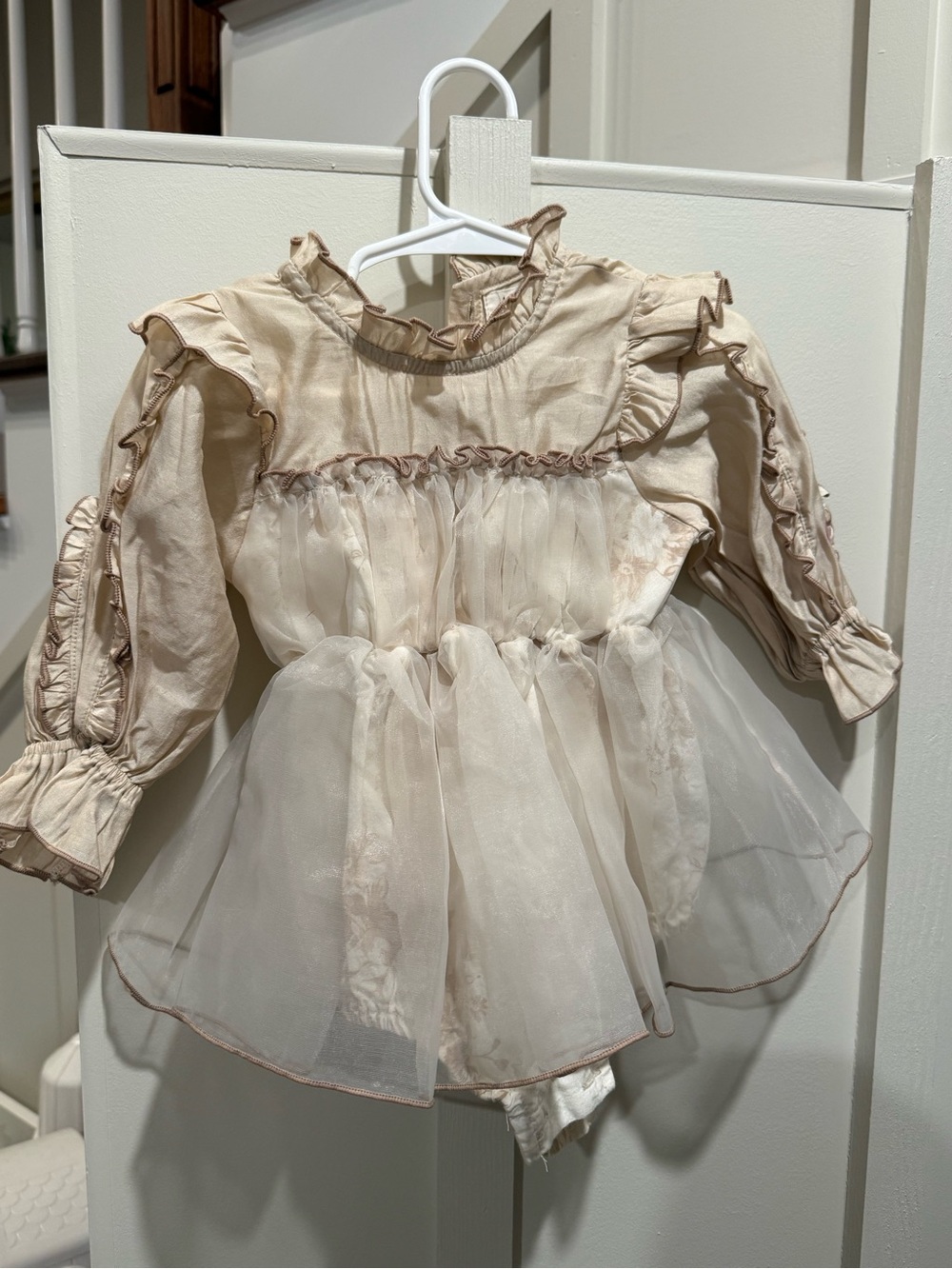 Toddler Cream Ruffle Tutu Dress - Brand Hi Bye